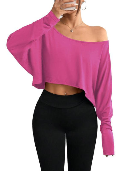 Long Sleeve Off Shoulder Crop Top